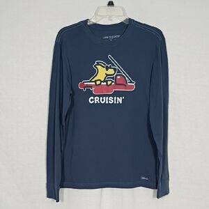 NWT Life Is Good Crusher Mens Long Sleeve Tee Cruisin Rocket Dog Size Small